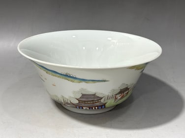 A Exquisite Famille-Rose Landscape Pattern Bowl