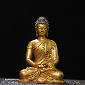 A Exquisite Gilt Bronze Sakyamuni Buddha Statue