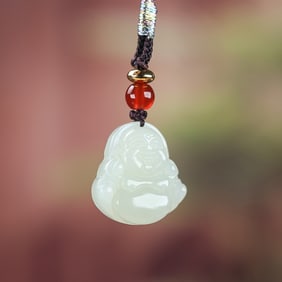 A Exquisite Hetian Hotan Jade Buddha Pendant