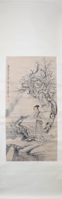 A Chinese Vertical Scroll Ink Painting of Figure on Paper