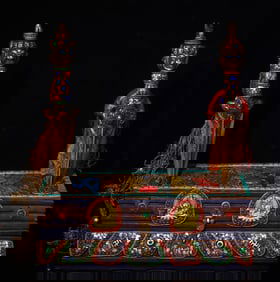 An Exquisite Bronze Inlaid Gems Painted Color Vajry Pestle