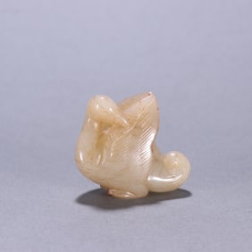 An Exquisite White Jade Goose Ornament