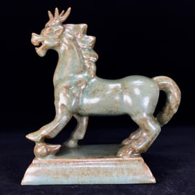 An Exquisite Ru yao Horse Ornament