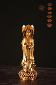 An Exquisite Gilt Bronze Statue of Avalokitesvara