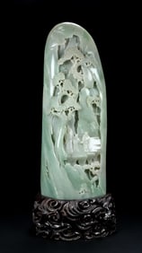 An Exquisite Jasper Figure Pattern Rockery Ornament