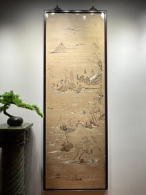 An Exquisite Kesi Landscape Pattern Hanging Panel