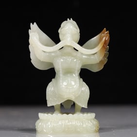 A Exquisite White Jade Garuda Ornament