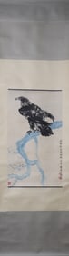 A Chinese Vertical Scroll Ink Painting of Eagle on Paper