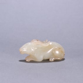 An Exquisite White Jade Sheep Ornament