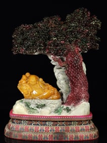 An Exquisite Tianhuang Stone Statue of Maitreya Buddha Ornament