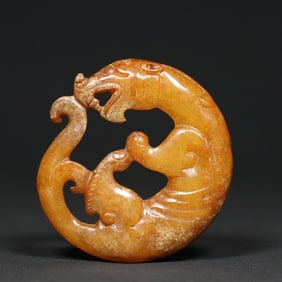 An Exquisite White Jade Tiger Pendant