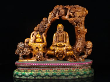 An Exquisite Tianhuang Stone Statue of Arhat Ornament