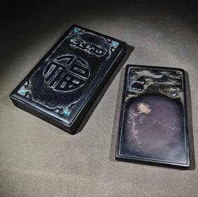 An Exquisite with poem Inkstone