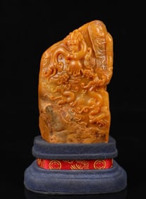 A Exquisite Shoushan Tianhuang Stone Auspicious Beast Seal