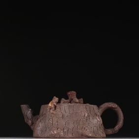 A Rare Purple Sands Tree Stump-shaped Ewer