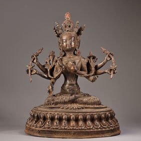 A Exquisite Bronze Carved Buddha Statue