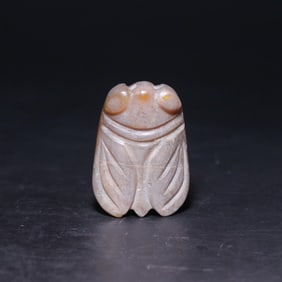 A Exquisite Archaic Jade Cicada Handheld Ornament