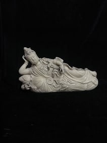 A Exquisite Blanc-De-Chine Statue of Avalokitesvara Ornament