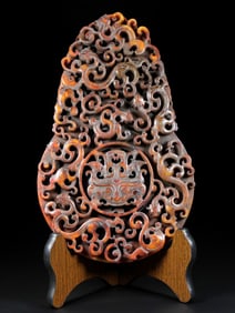 A Exquisite Hotan Jade Carved Dragon Jade Bi