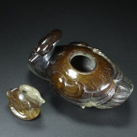 A Exquisite Hotan Jade Duck Censer
