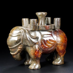 A Exquisite Hotan Jade Elephant Ornament