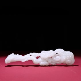 A Exquisite Hotan White Jade Ruyi Ornament