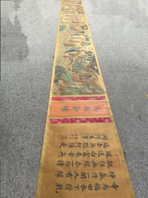 A Chinese Ink Wash Figure Painting on Silk, Vertical Scroll