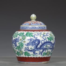 A Exquisite Doucai Dragon Pattern Jar