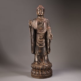 A Exquisite Bronze Carved Buddha Statue
