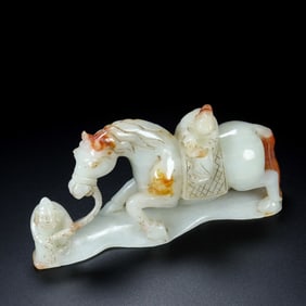 A Exquisite Hotan Jade Horse Ornament