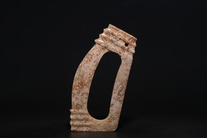 A Exquisite Archaic Jade Knife-Shaped Ornament