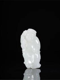A Rare Hotan Jade Figure-Shaped Ornament