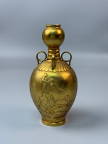 A Exquisite Gilt Bronze Persian Pattern Vase