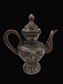 A Exquisite Gilt Silver Bronze Dragon Head Ewer