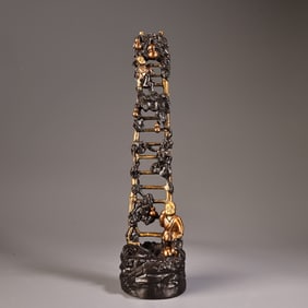 A Exquisite Bronze Painted Gold Ladder Ornament
