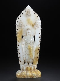 A Exquisite Hotan Jade Buddha Statue Ornament
