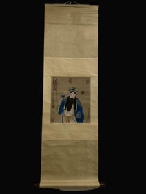 A Chinese Vertical Scroll Ink Painting of Figure on Paper