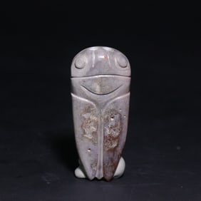 A Exquisite Archaic Jade Cicada-Shaped Handheld Ornament