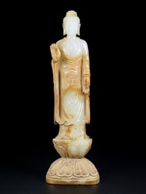 A Exquisite Hotan Jade Buddha Statue Sculpture