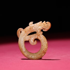 A Exquisite Hotan White Jade Dragon Ornament