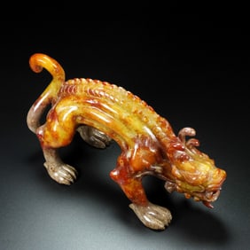 A Exquisite Hotan Jade Auspicious Beast Ornament