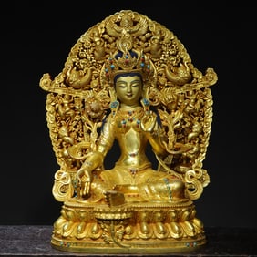 A Exquisite Gilt Bronze Tara Buddha Statue