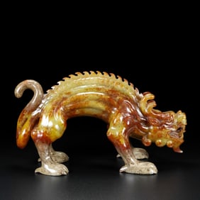 A Exquisite Hotan Jade Auspicious Beast Ornament