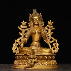 A Exquisite Gilt Bronze Tara Buddha Statue