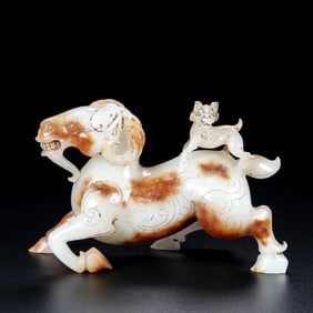A Exquisite Hotan Jade Sheep Ornament