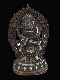 A Exquisite Gilt Silver Bronze Buddha Statue
