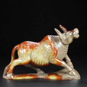 A Exquisite Hotan Jade Buffalo Ornament