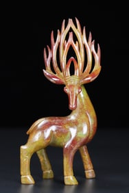 A Exquisite Hotan Jade Deer Sculpture