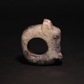 A Exquisite Archaic Jade Dragon-Shaped Handheld Ornament