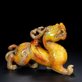 A Exquisite Hotan Jade Auspicious Beast Ornament